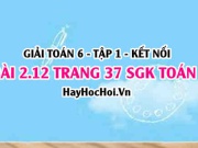 Bài 2.12 SGK Toán 6 tập 1 Kết nối tri thức
